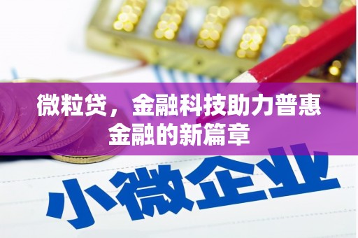 呼和浩特微粒贷，金融科技助力普惠金融的新篇章