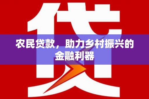 大埤农民贷款，助力乡村振兴的金融利器